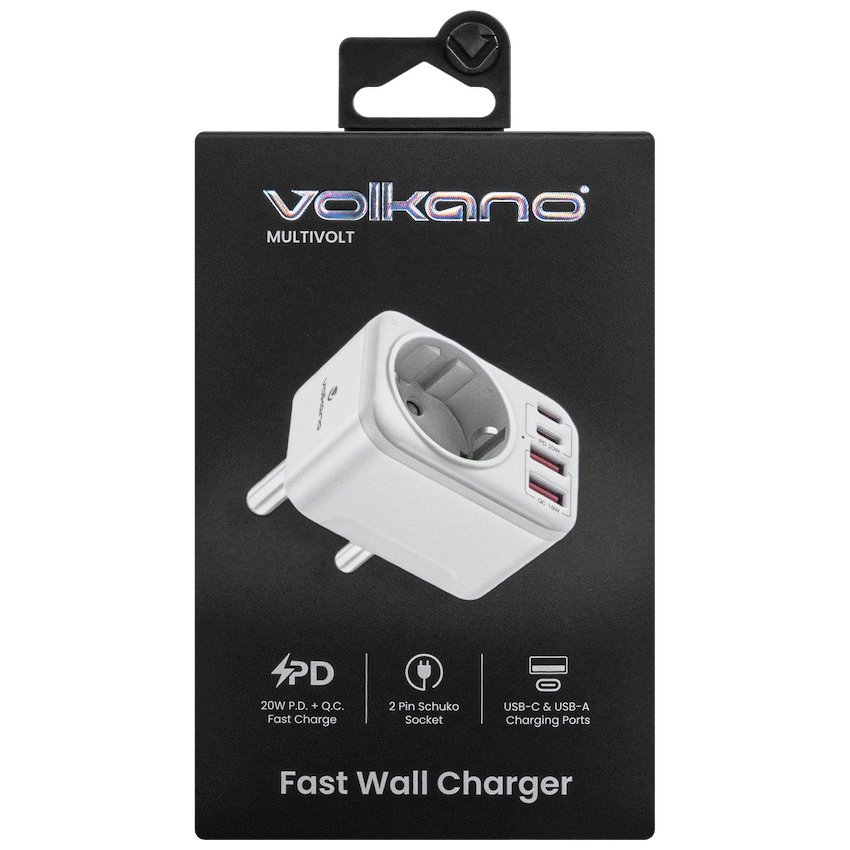 Volkano MultiVolt Series 2x USB-A + 2x USB-C adaptor SA Plug to multi travel socket 20Watt - Image 9