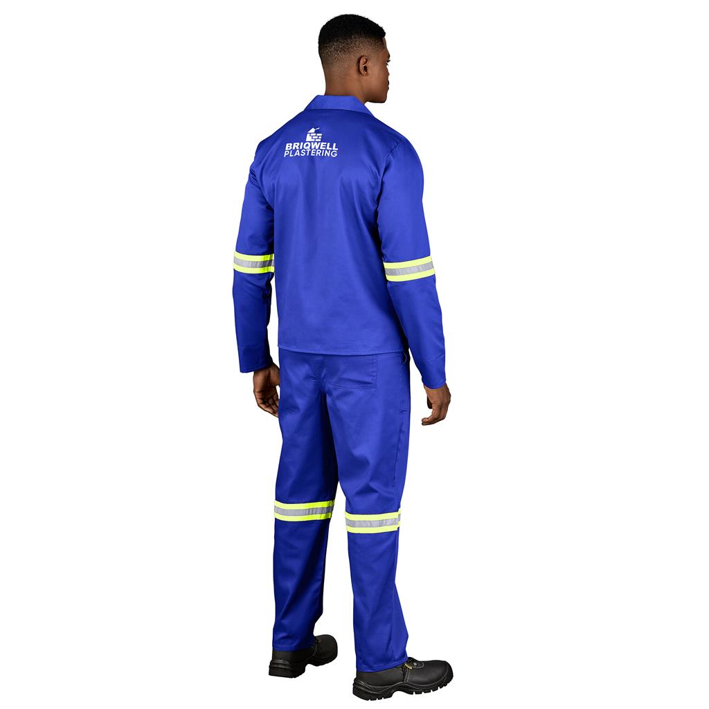 Trade Polycotton Conti Suit - Reflective Arms & Legs - Yellow Taped - NAVY / 44 - Image 2