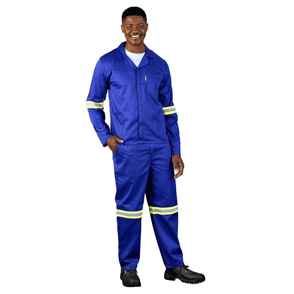 Trade Polycotton Conti Suit - Reflective Arms & Legs - Yellow Taped - NAVY / 44 - Image 4