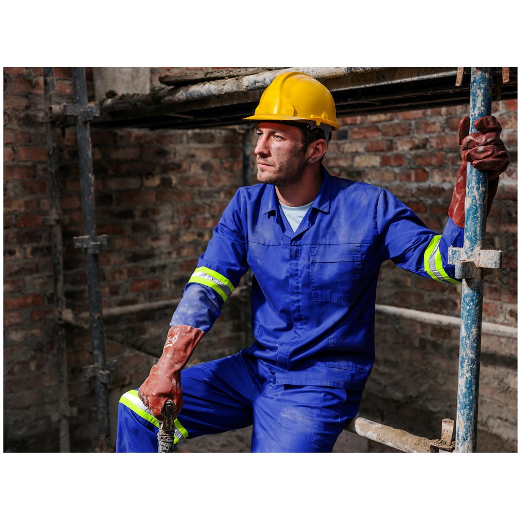 Trade Polycotton Conti Suit - Reflective Arms & Legs - Yellow Taped - NAVY / 44 - Image 3