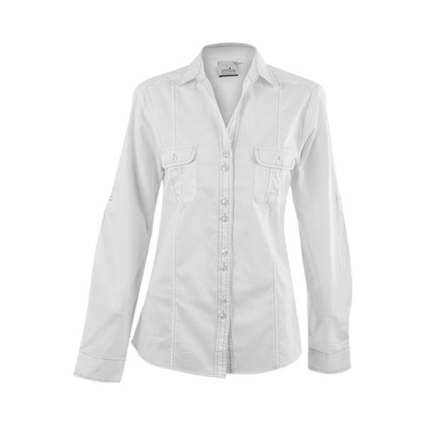 Ladies Long Sleeve Inyala Shirt - Off White - OFF WHITE / 4XL