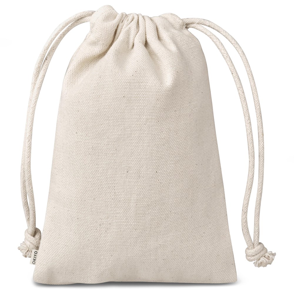 Okiyo Chikara Mini Cotton Drawstring Pouch - NATURAL - Image 4