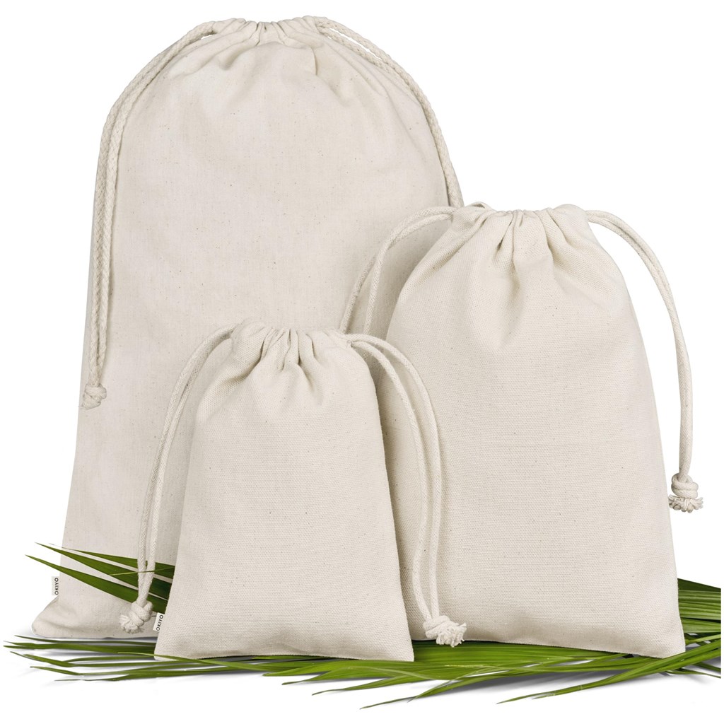 Okiyo Chikara Mini Cotton Drawstring Pouch - NATURAL - Image 3