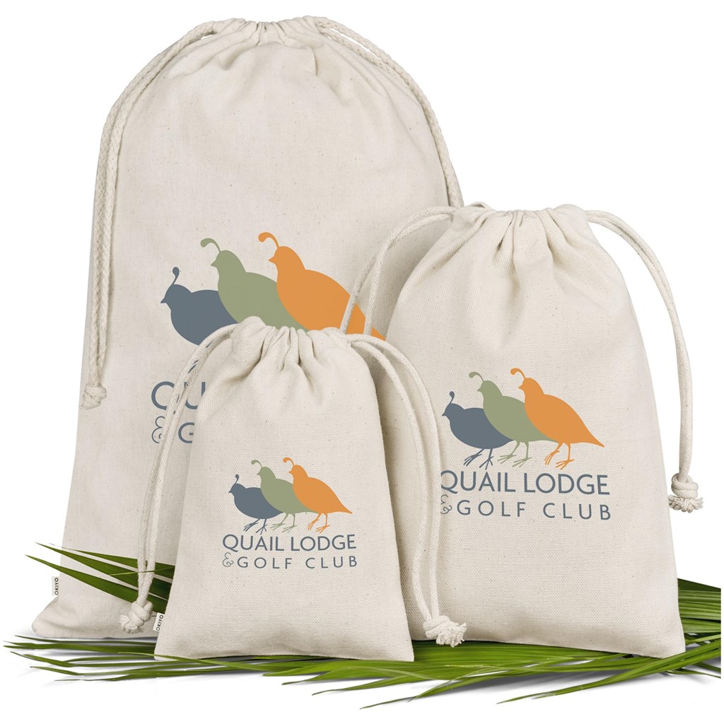 Okiyo Chikara Mini Cotton Drawstring Pouch - NATURAL - Image 2