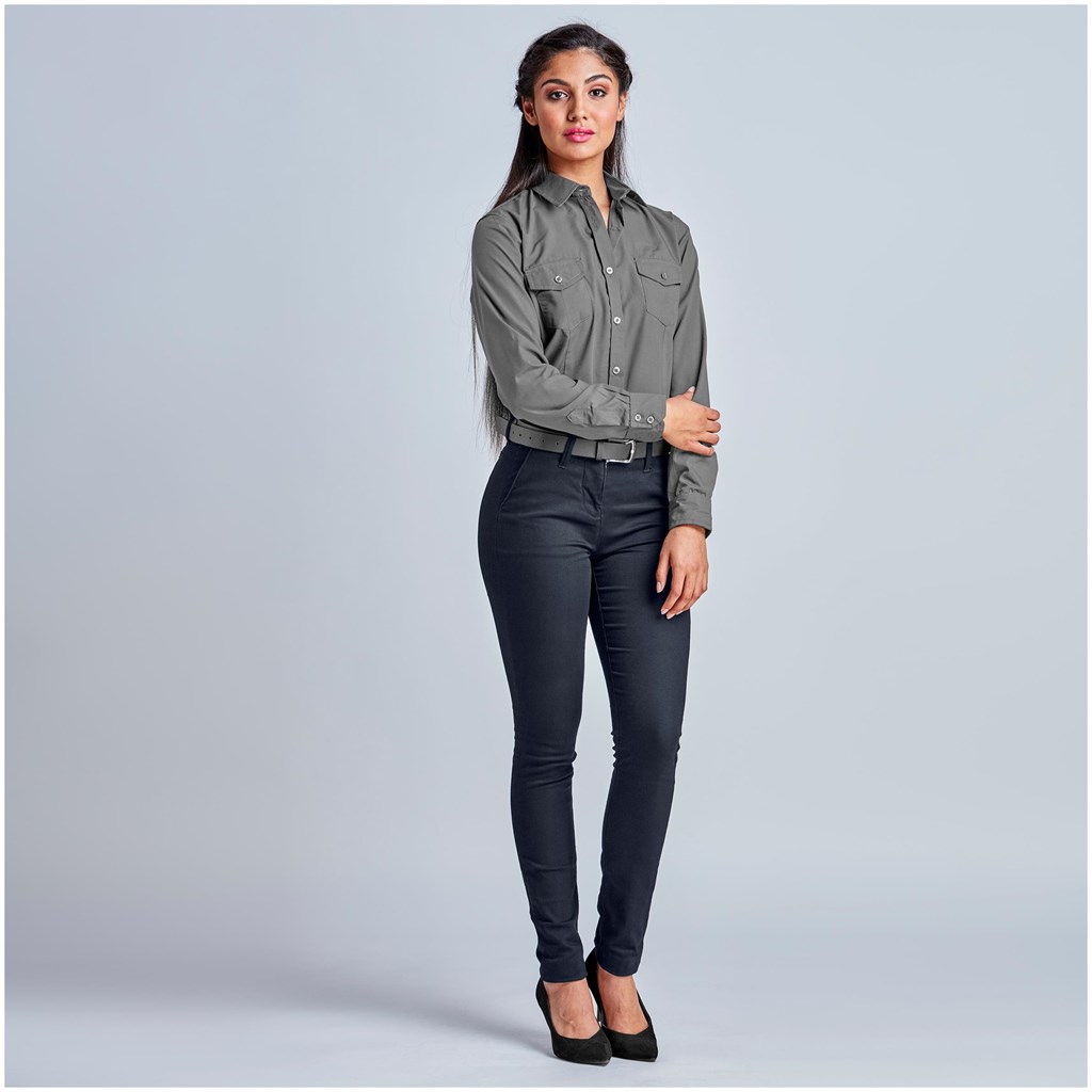 Ladies Superb Stretch Chino Pants - BLACK / 30 - Image 11