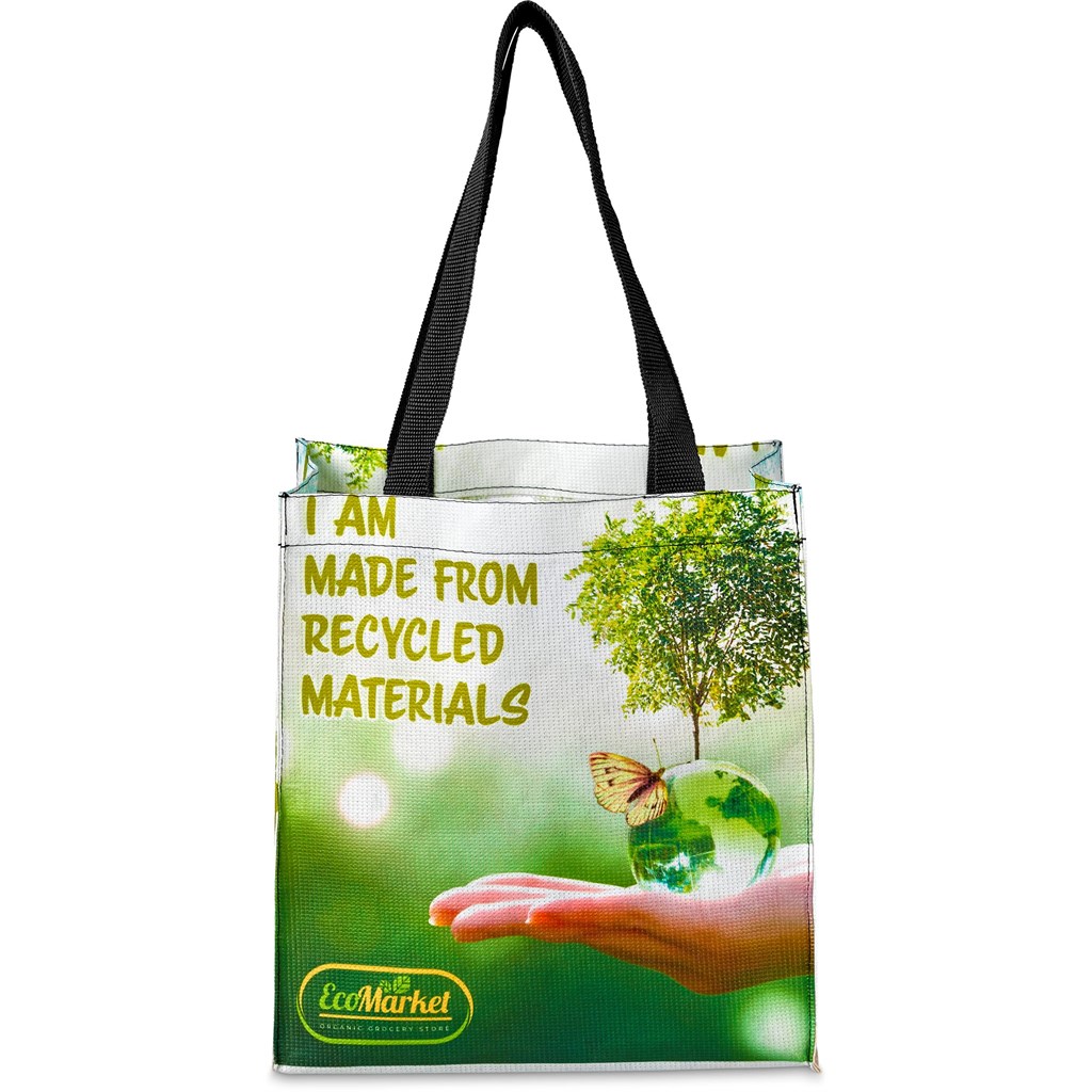 Hoppla Gateway Recycled PET Stitch-Bond Shopper - BLACK - Image 4