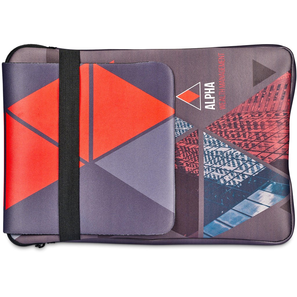 Hoppla Grotto Neoprene Laptop Sleeve with Mouse Pad – 13-14 inch - BLACK - Image 4