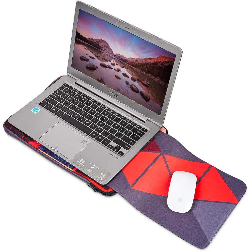 Hoppla Grotto Neoprene Laptop Sleeve with Mouse Pad – 13-14 inch - BLACK - Image 11