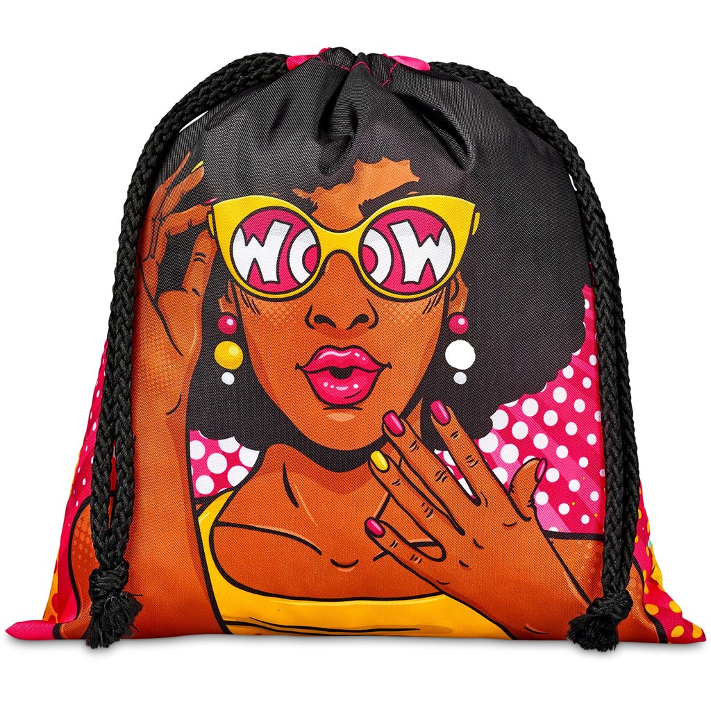 Hoppla Indian Midi Polyester Drawstring Pouch - BLACK - Image 7