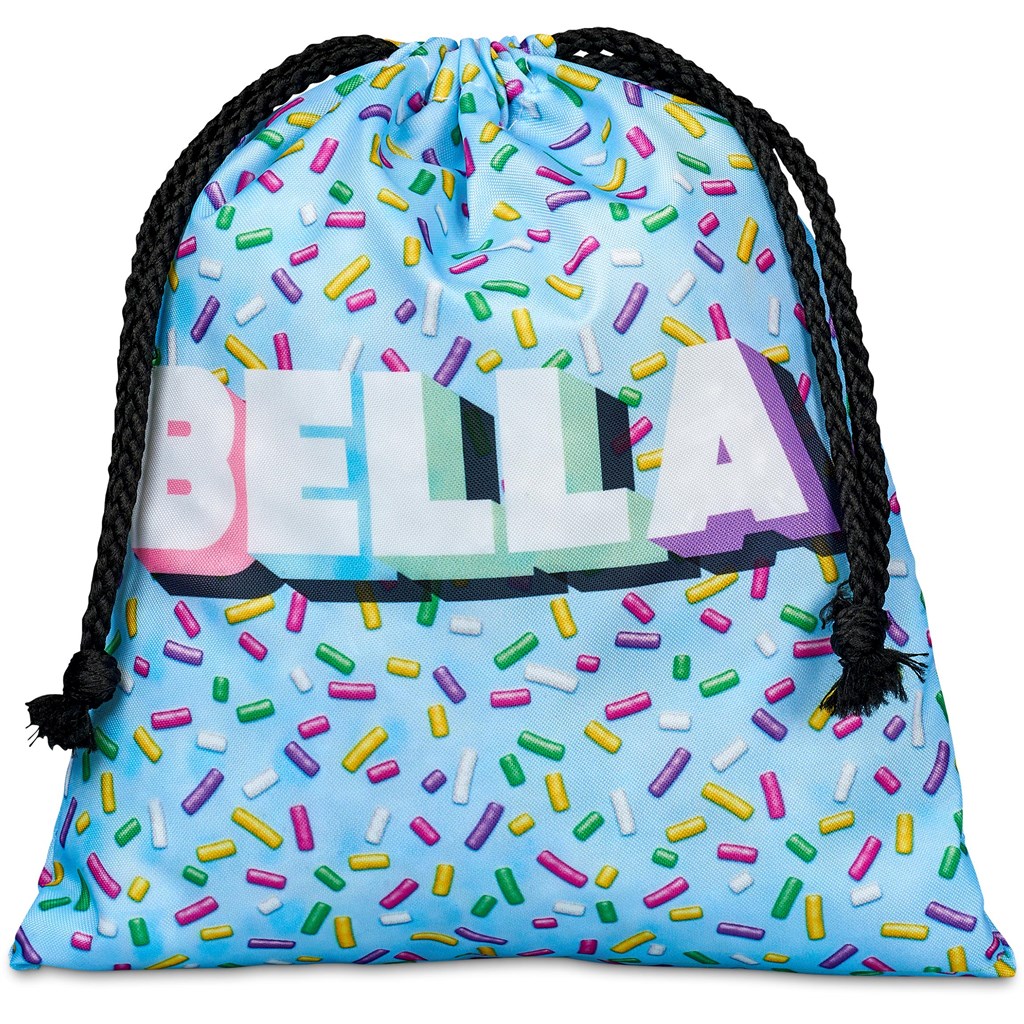 Hoppla Indian Midi Polyester Drawstring Pouch - BLACK - Image 4