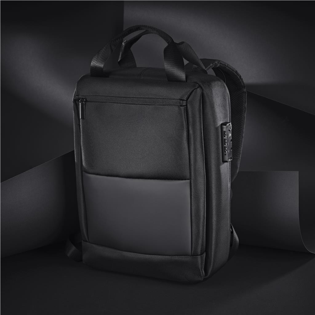 Alex Varga Tremezzo Laptop Backpack - BLACK - Image 5