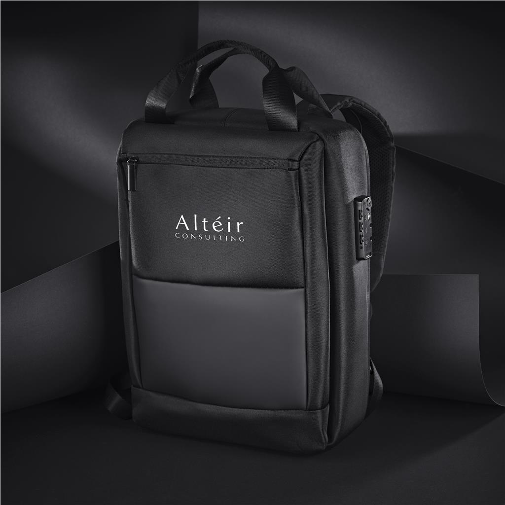 Alex Varga Tremezzo Laptop Backpack - BLACK - Image 9
