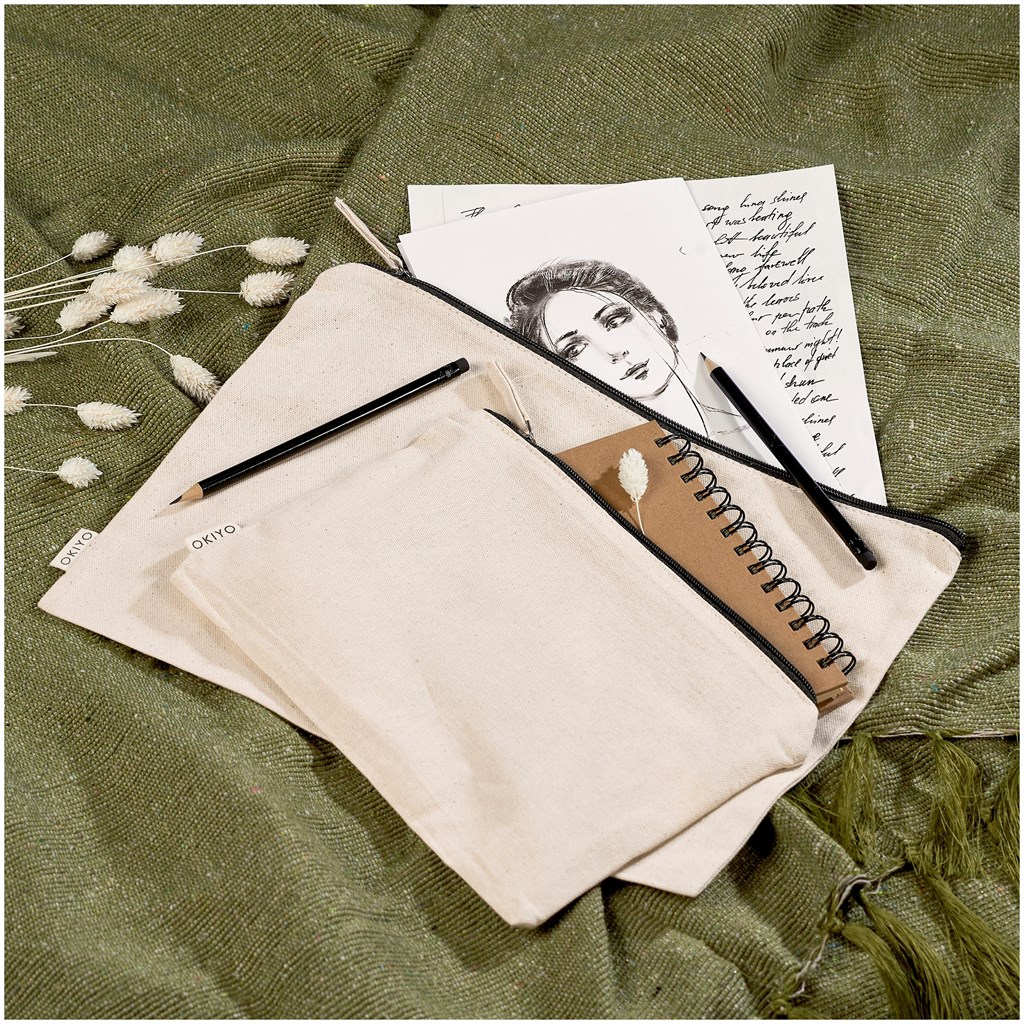 Okiyo Midori Cotton A4 Document Pouch - NATURAL - Image 3