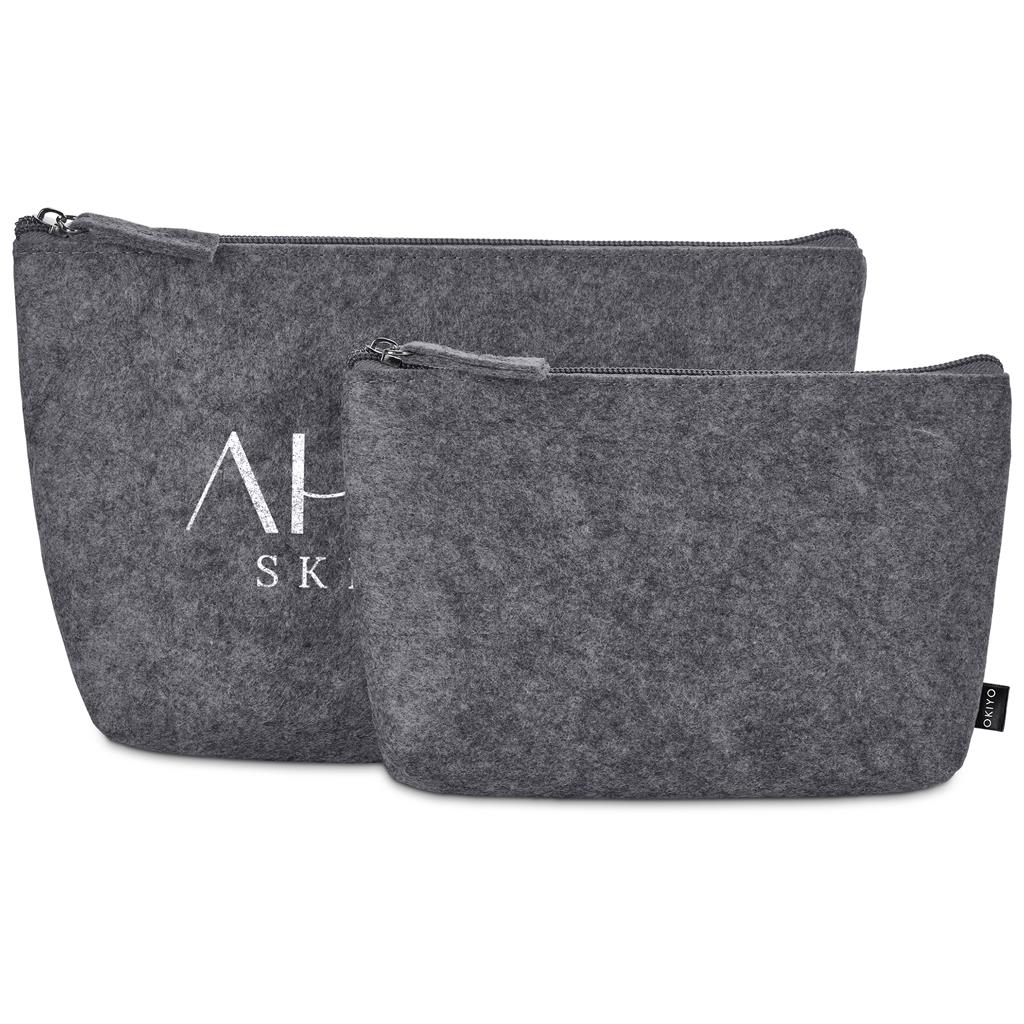 Okiyo Kesho Recycled PET Felt Accessory Bag - GREY - Image 7