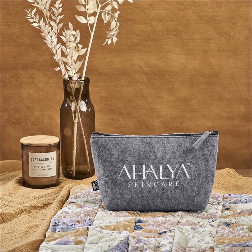 Okiyo Kesho Recycled PET Felt Accessory Bag - GREY - Image 6