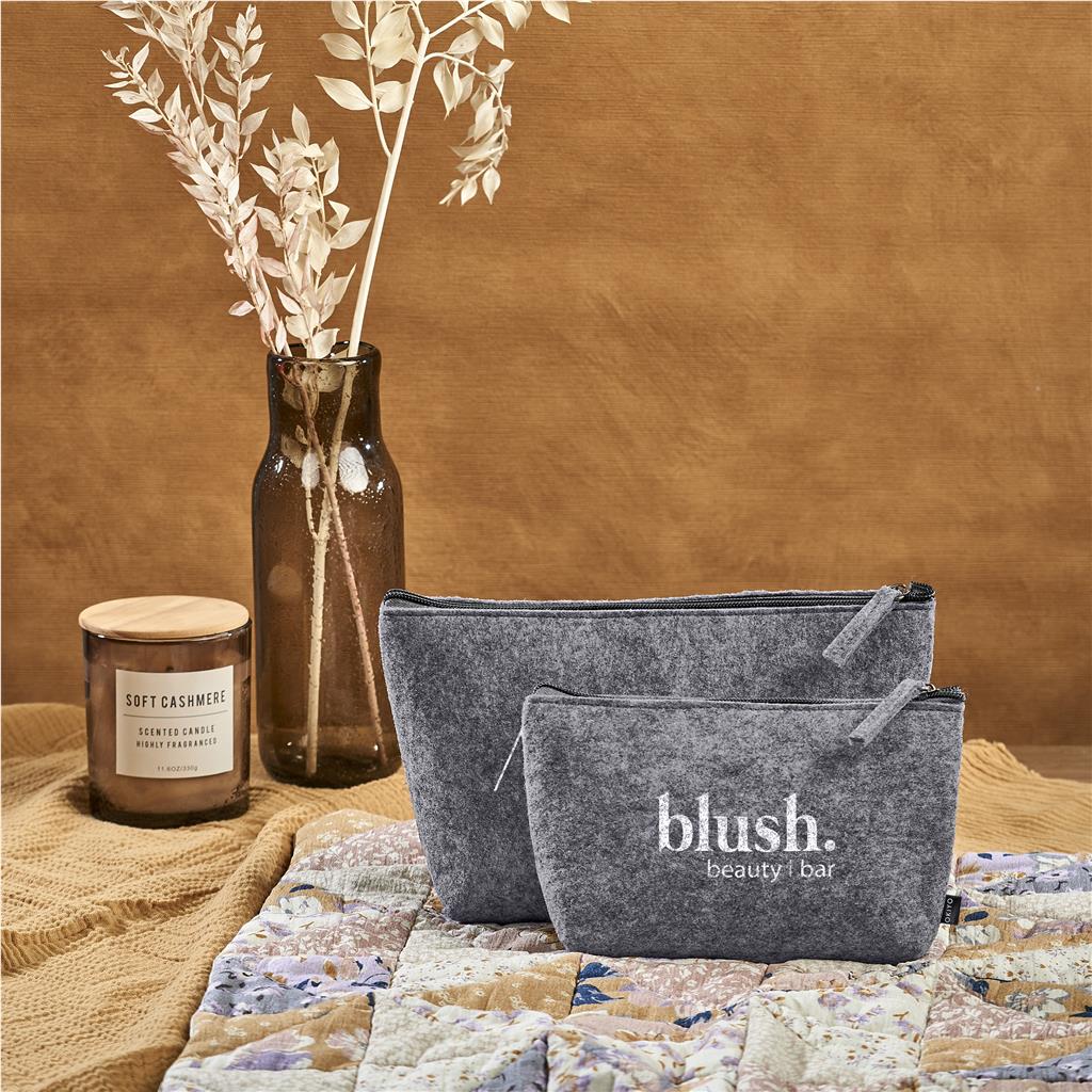 Okiyo Kesho Recycled PET Felt Accessory Bag - GREY - Image 8