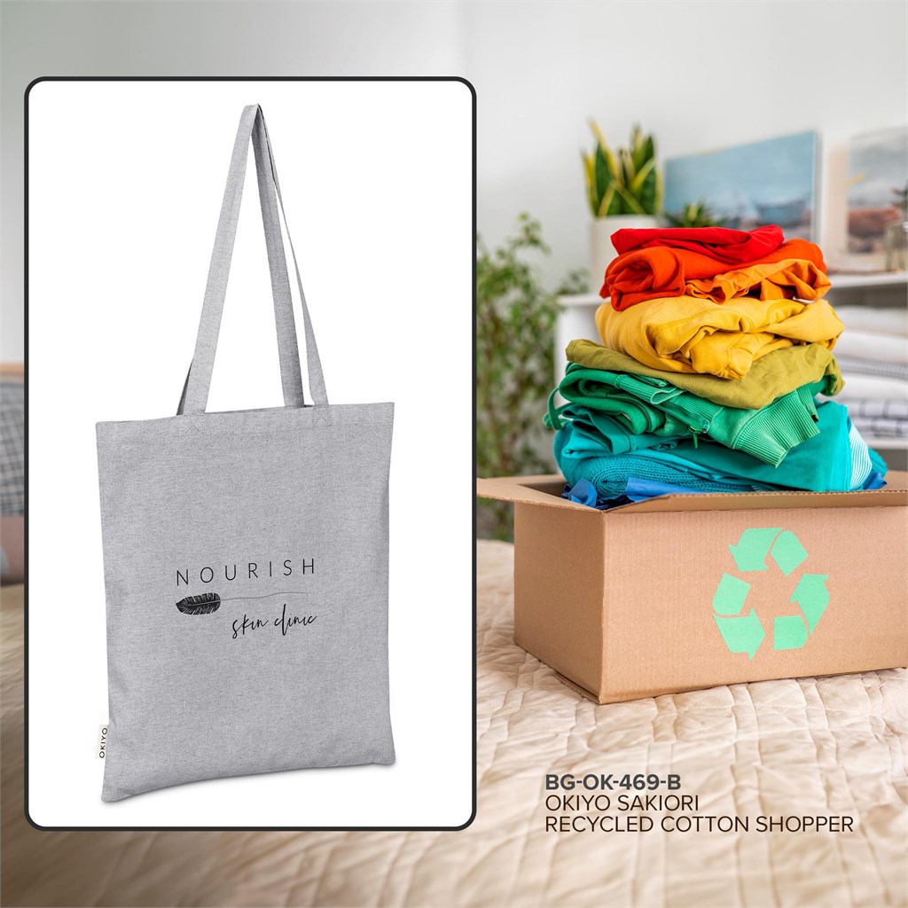 Okiyo Sakiori Recycled Cotton Shopper - GREY - Image 2
