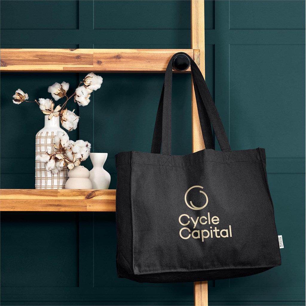 Okiyo Subarashi Recycled Canvas Tote - MILITARY GREEN - Image 7