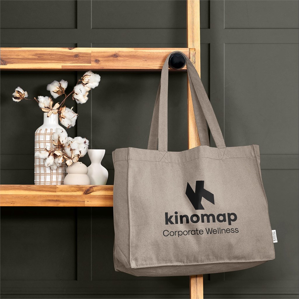 Okiyo Subarashi Recycled Canvas Tote - MILITARY GREEN - Image 6