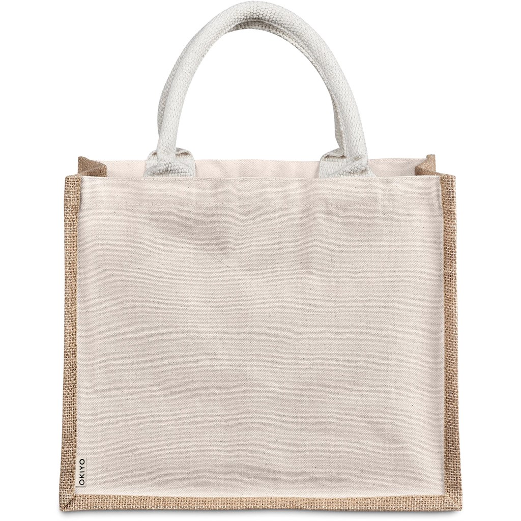 Okiyo Chinsai Midi Jute & Cotton Tote - NATURAL - Image 8