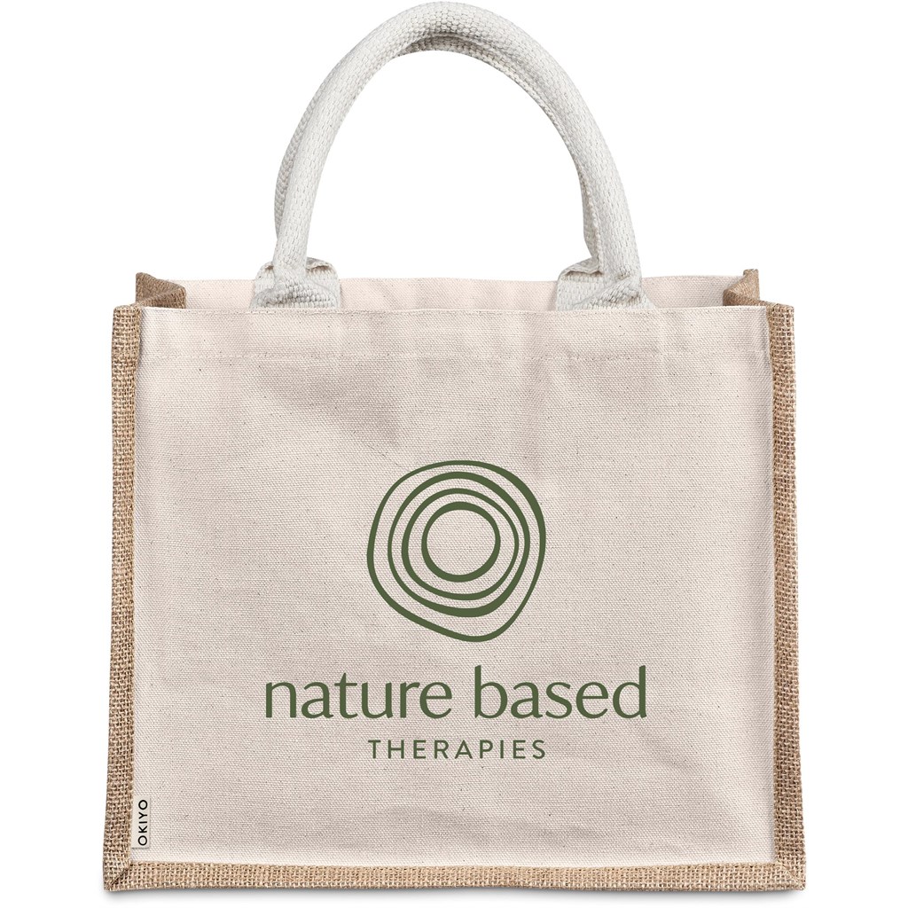 Okiyo Chinsai Midi Jute & Cotton Tote - NATURAL - Image 6