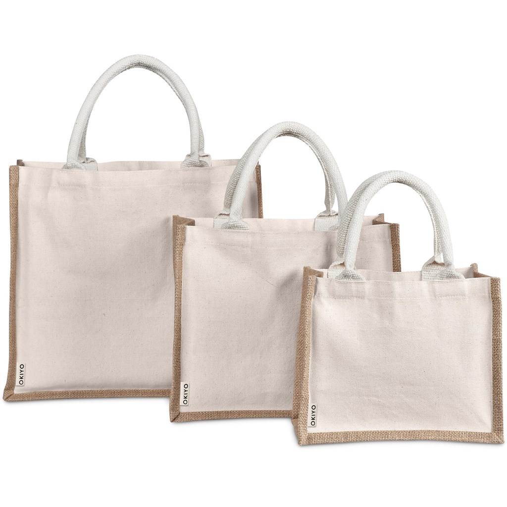 Okiyo Chinsai Midi Jute & Cotton Tote - NATURAL - Image 4