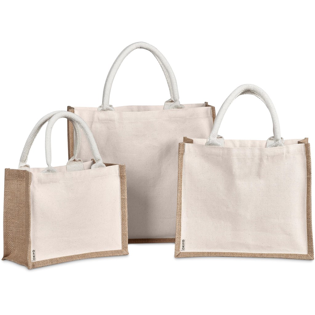 Okiyo Chinsai Midi Jute & Cotton Tote - NATURAL - Image 9