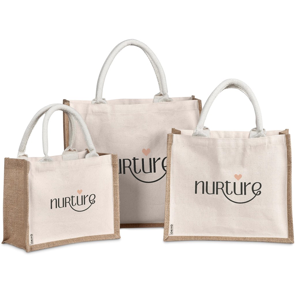 Okiyo Chinsai Midi Jute & Cotton Tote - NATURAL - Image 11