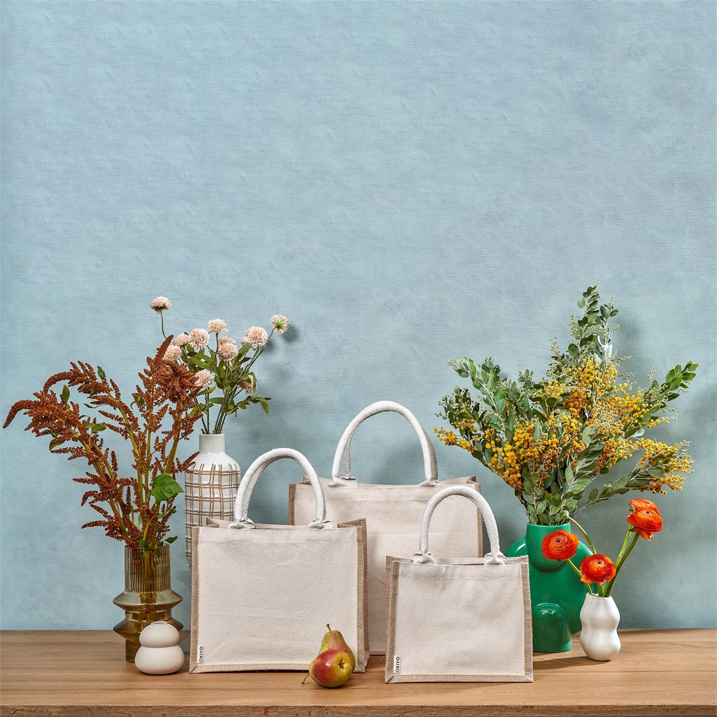 Okiyo Chinsai Midi Jute & Cotton Tote - NATURAL - Image 5