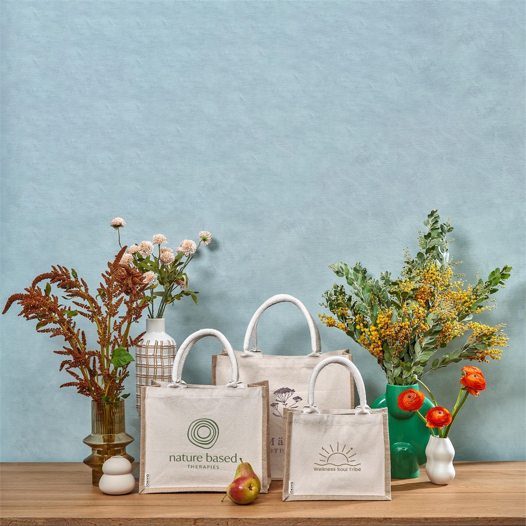 Okiyo Chinsai Midi Jute & Cotton Tote - NATURAL - Image 12