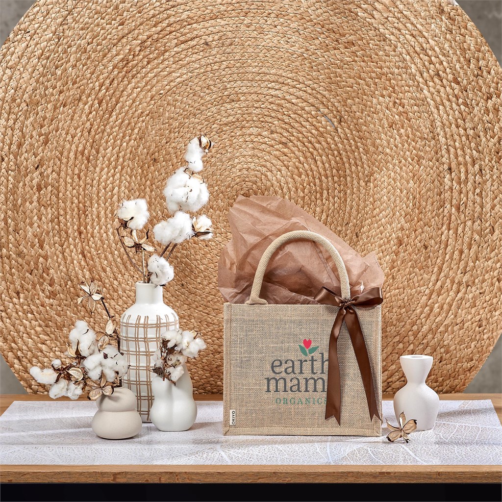 Okiyo Miyag Midi Jute Gift Bag - BLACK - Image 3