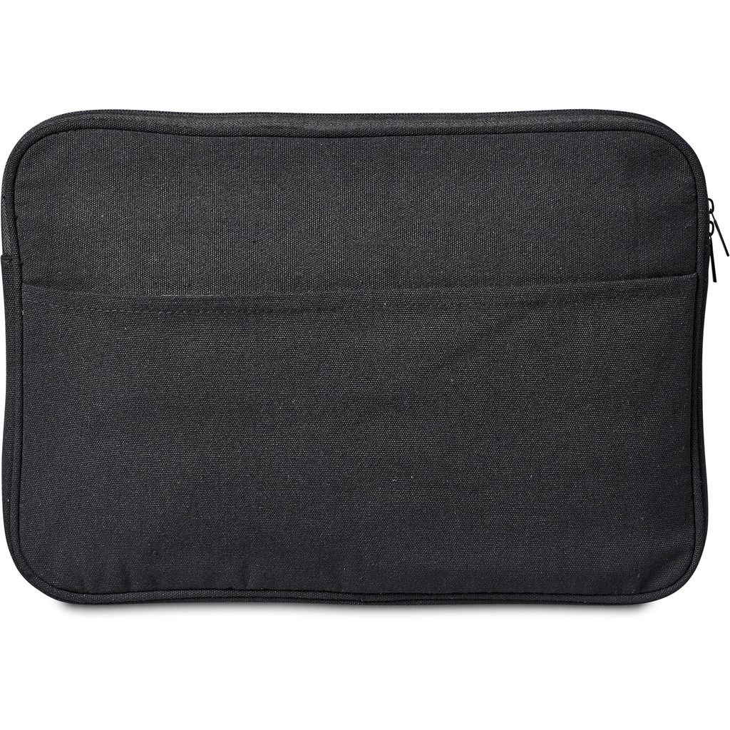 Okiyo Suri Recycled Cotton Laptop Sleeve - BLACK - Image 7
