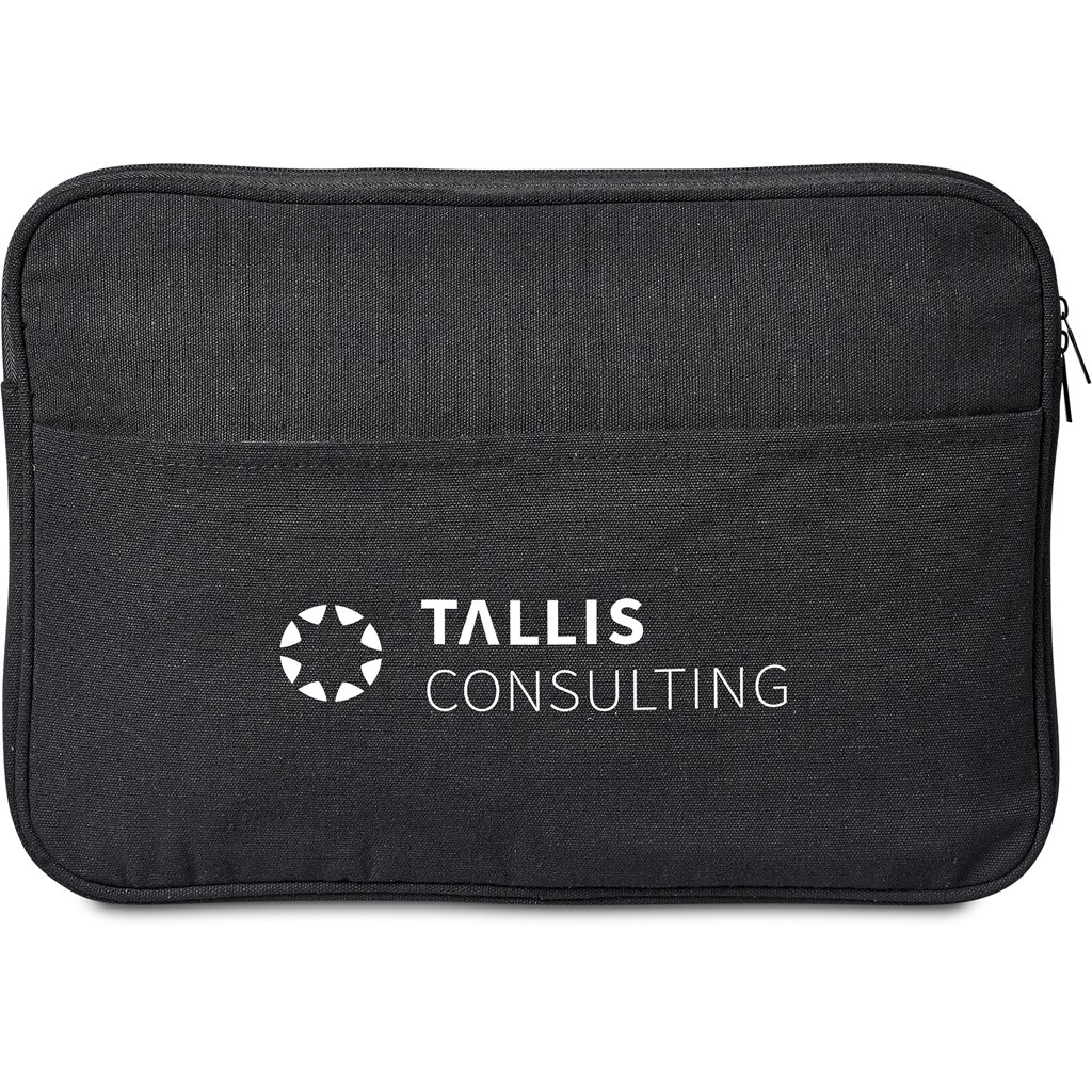 Okiyo Suri Recycled Cotton Laptop Sleeve - BLACK - Image 4