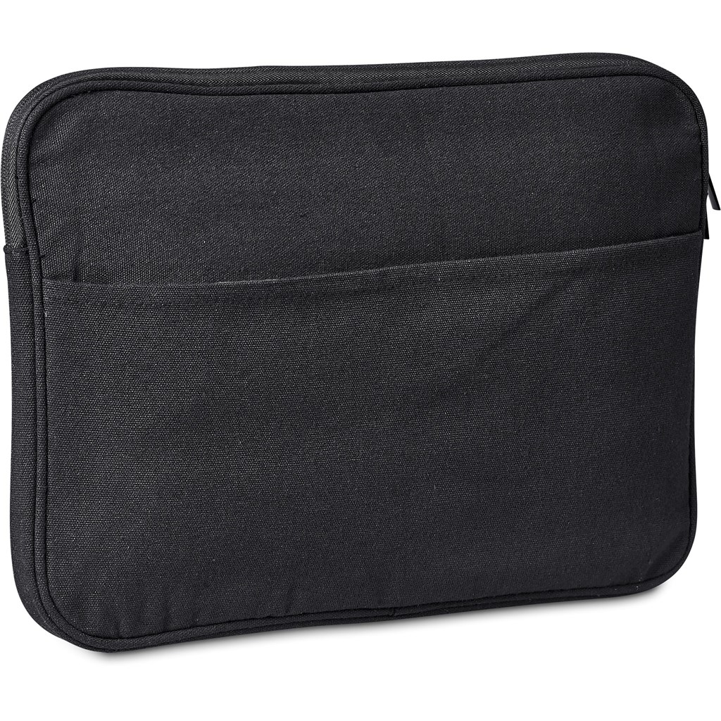 Okiyo Suri Recycled Cotton Laptop Sleeve - BLACK - Image 2