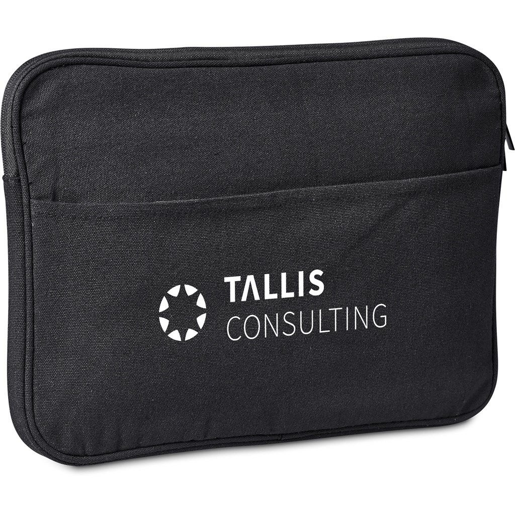 Okiyo Suri Recycled Cotton Laptop Sleeve - BLACK - Image 8
