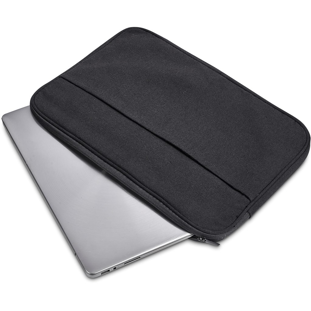 Okiyo Suri Recycled Cotton Laptop Sleeve - BLACK - Image 6