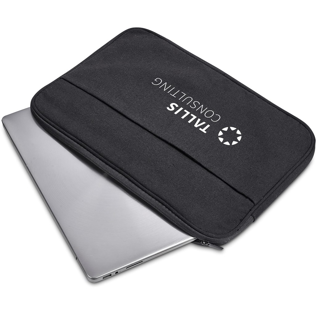 Okiyo Suri Recycled Cotton Laptop Sleeve - BLACK - Image 3