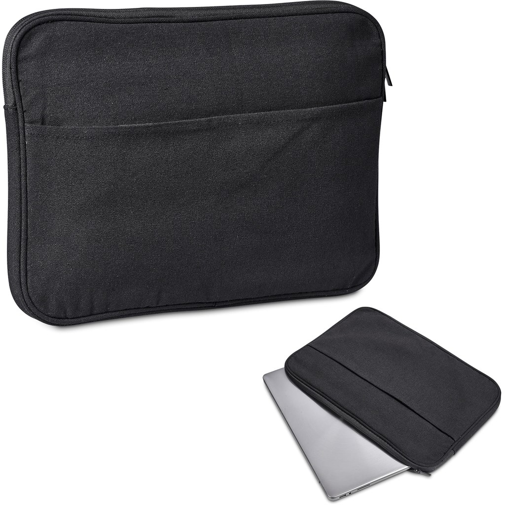Okiyo Suri Recycled Cotton Laptop Sleeve - BLACK - Image 5