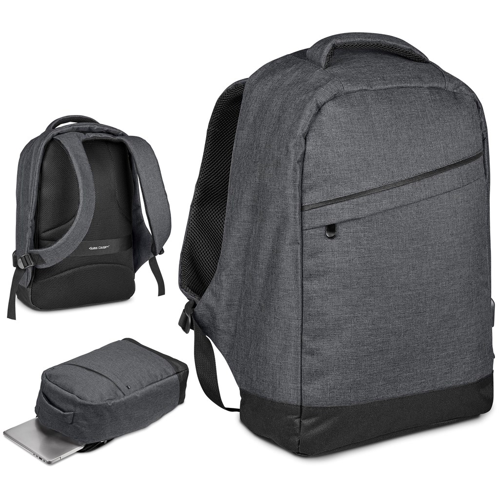 Swiss Cougar Munich Anti-Theft Laptop Backpack - DARK GREY - Image 5