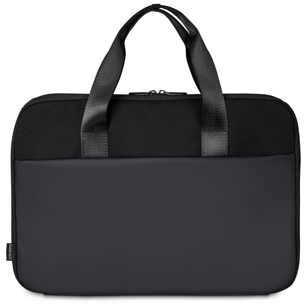 Serendipio Commute Cotton Canvas Laptop Bag - BLACK - Image 9