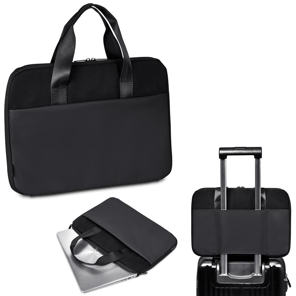 Serendipio Commute Cotton Canvas Laptop Bag - BLACK - Image 10