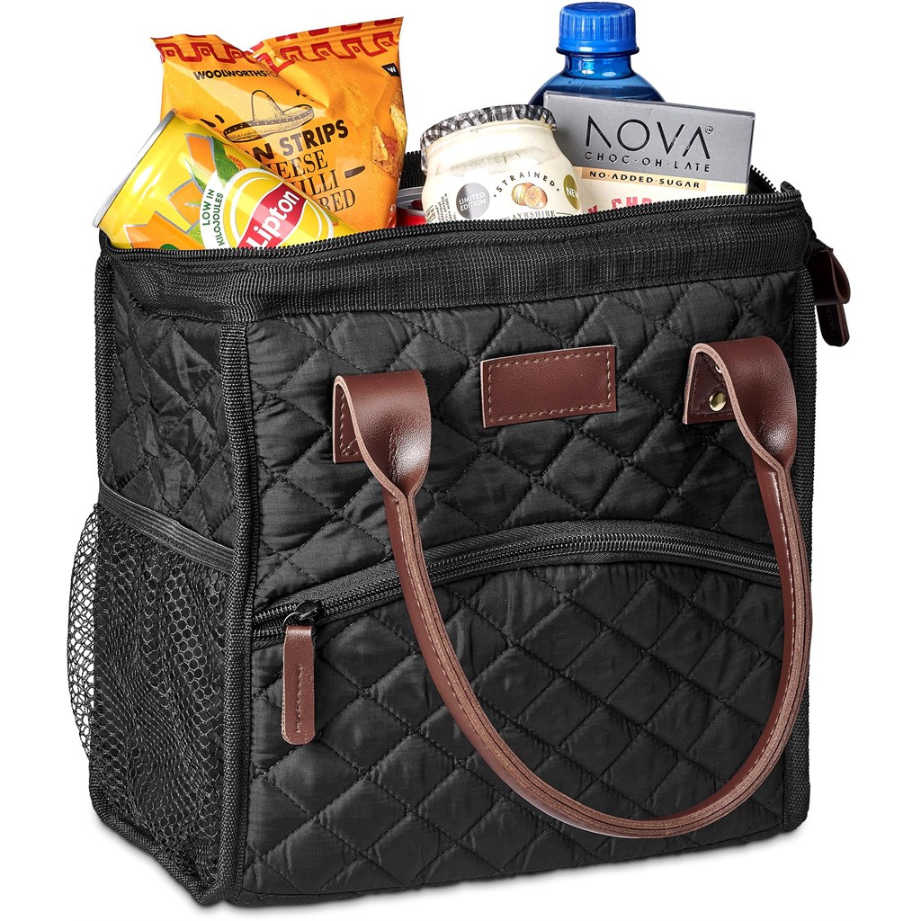 Serendipio Kate Quilted 12-Can Lunch Cooler - BLACK - Image 8