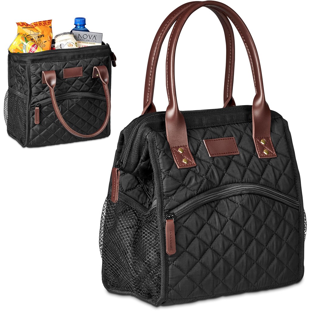 Serendipio Kate Quilted 12-Can Lunch Cooler - BLACK - Image 3