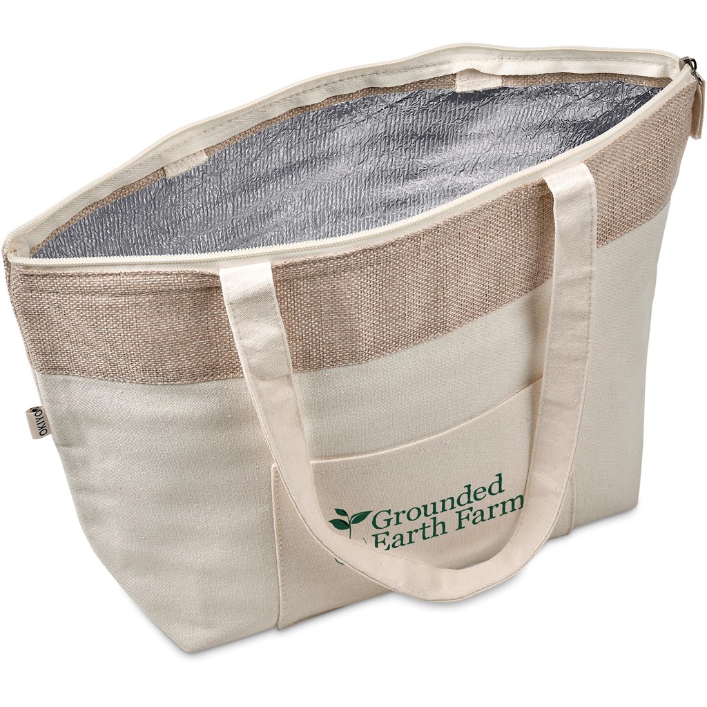 Okiyo Arshi Cotton & Jute 12 Can Lunch Cooler - NATURAL - Image 2