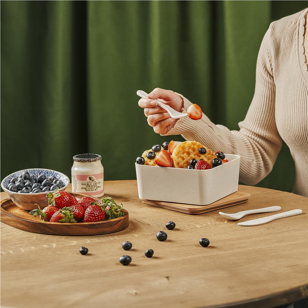 Okiyo Wani Wheat Straw & Bamboo Lunch Box - NATURAL - Image 3