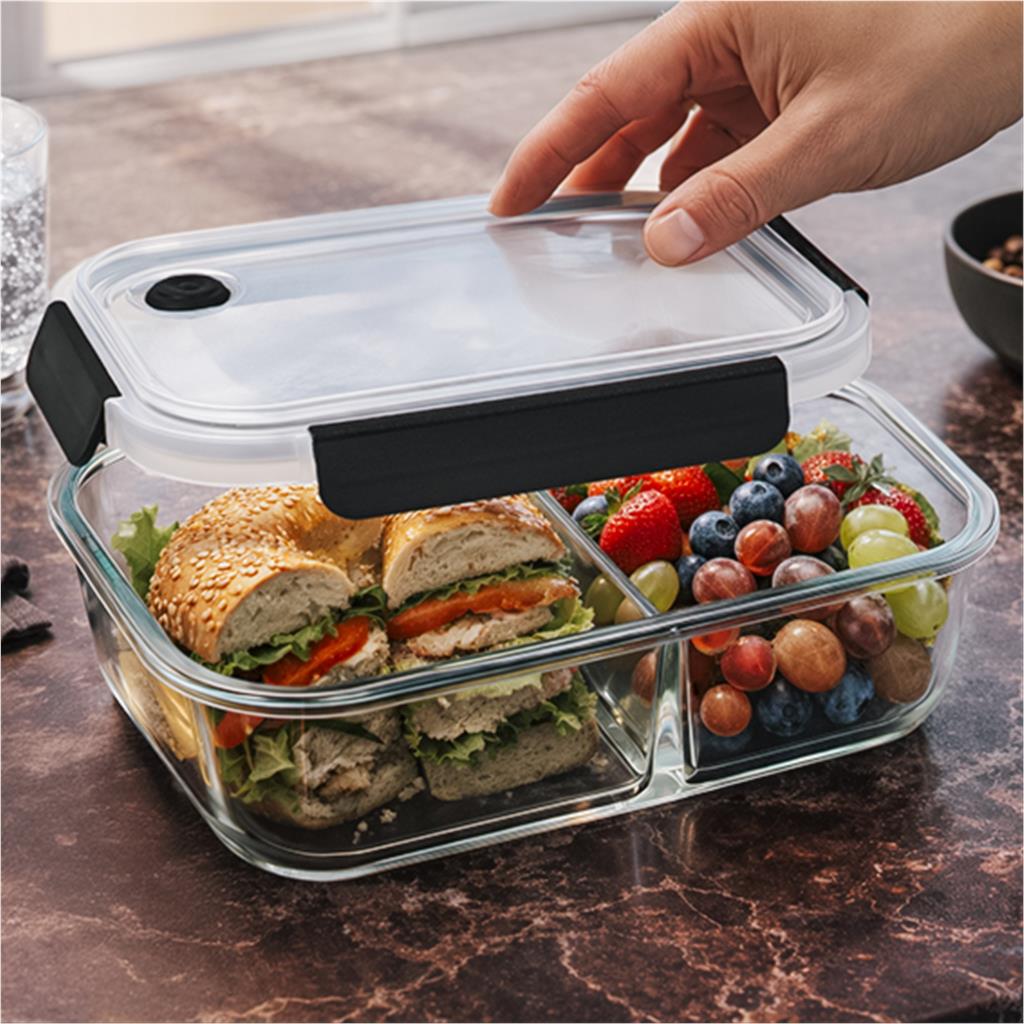 Serendipio Fairford Glass Lunch Box - BLACK - Image 6