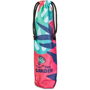 Hoppla Tipsy RPET Wine Bottle Drawcord Bag - BLACK