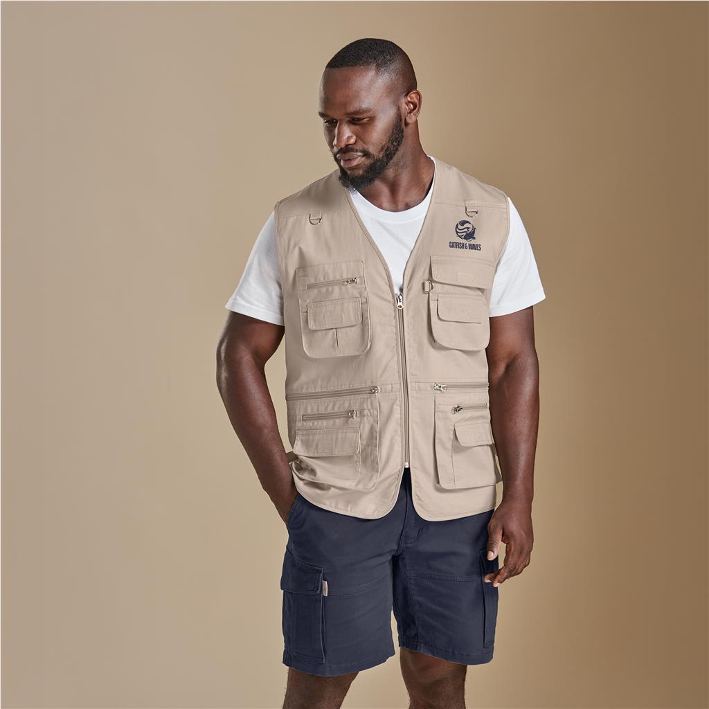 Mens Tugela Sleeveless Jacket - STONE / 2XL