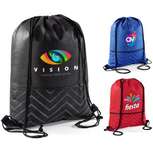 Altitude Waverly Non-Woven Drawstring Bag - BLACK