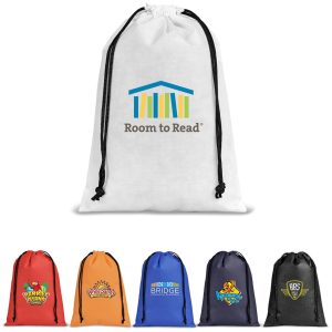 Quando Non-Woven Drawstring Pouch - SOLID WHITE